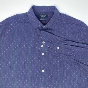 Penguin Slim Fit Blue Purple Long Sleeve Button Up Men's Shirt Size 16.5 34/35‎